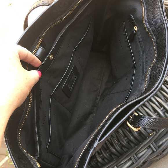 Authentic Black Coach Zip Top Tote - EUC - Picture 9 of 15